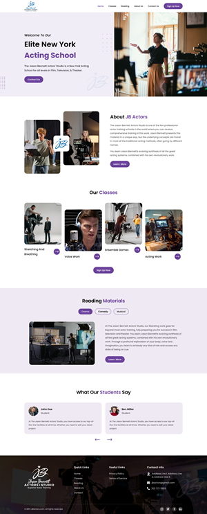 Wordpress Design by Sbss for Jason Bennett Actors Studio | Design: #31941259