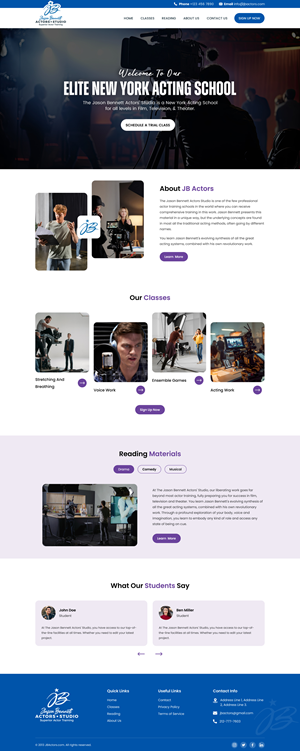 Wordpress Design by Sbss for Jason Bennett Actors Studio | Design: #31941570