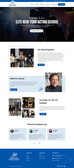 Wordpress Design by Sbss for Jason Bennett Actors Studio | Design: #31941571