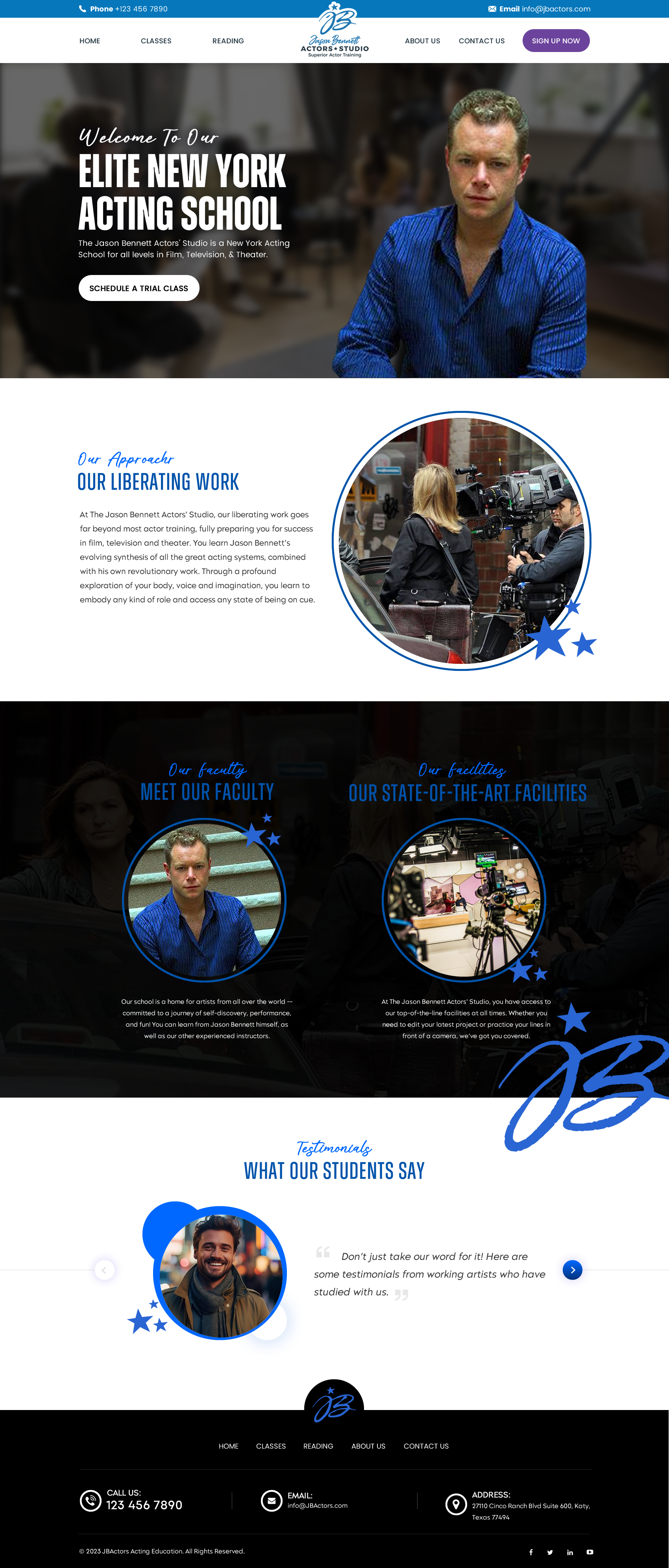 Diseño Wordpress por Sbss para Jason Bennett Actors Studio | Diseño #31952668
