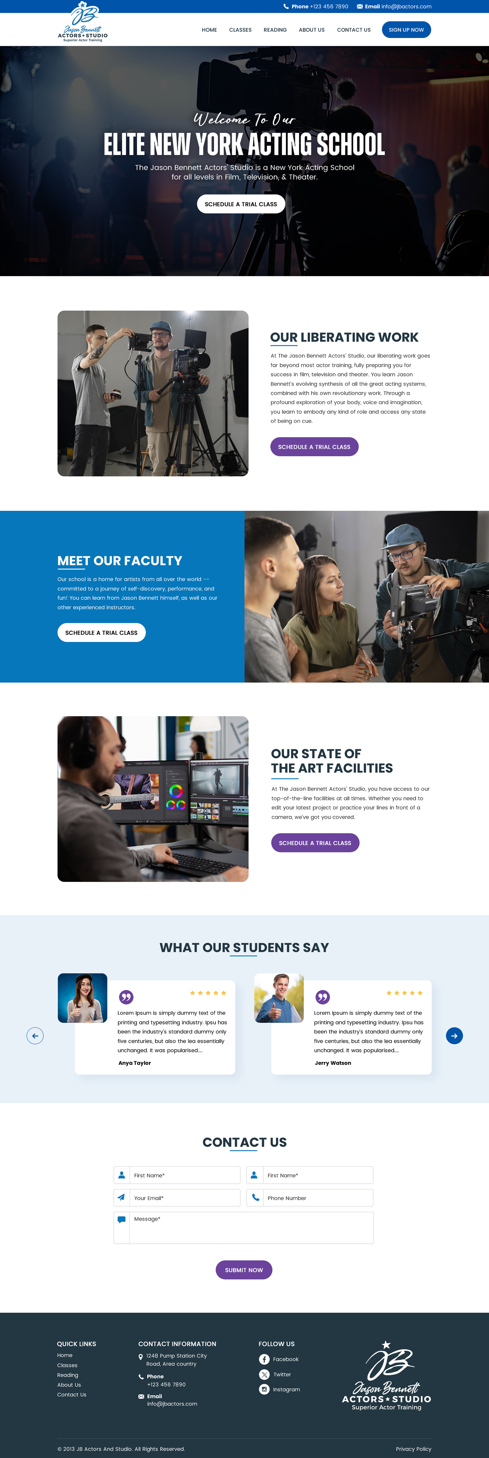 WordPress-Design von Sbss für Jason Bennett Actors Studio | Design #31952670