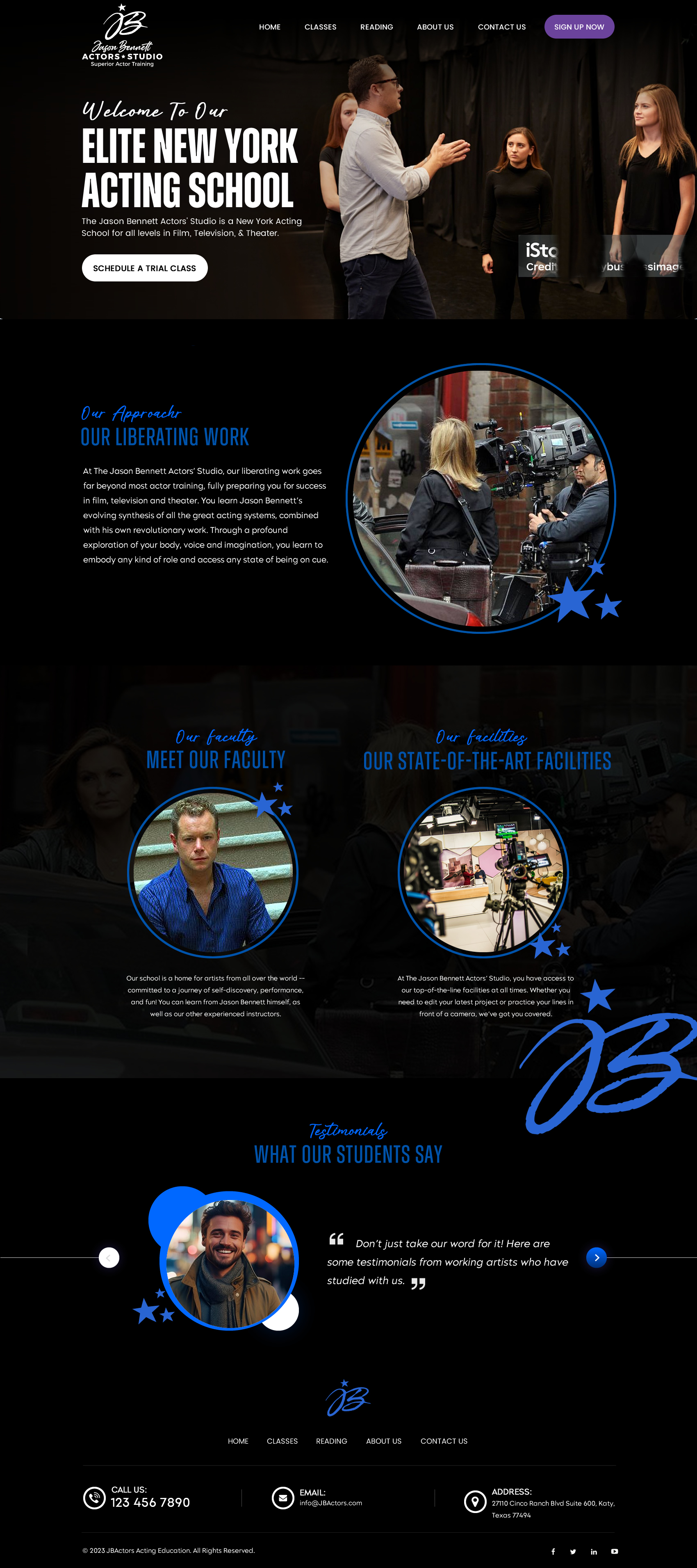WordPress-Design von Sbss für Jason Bennett Actors Studio | Design #31952672