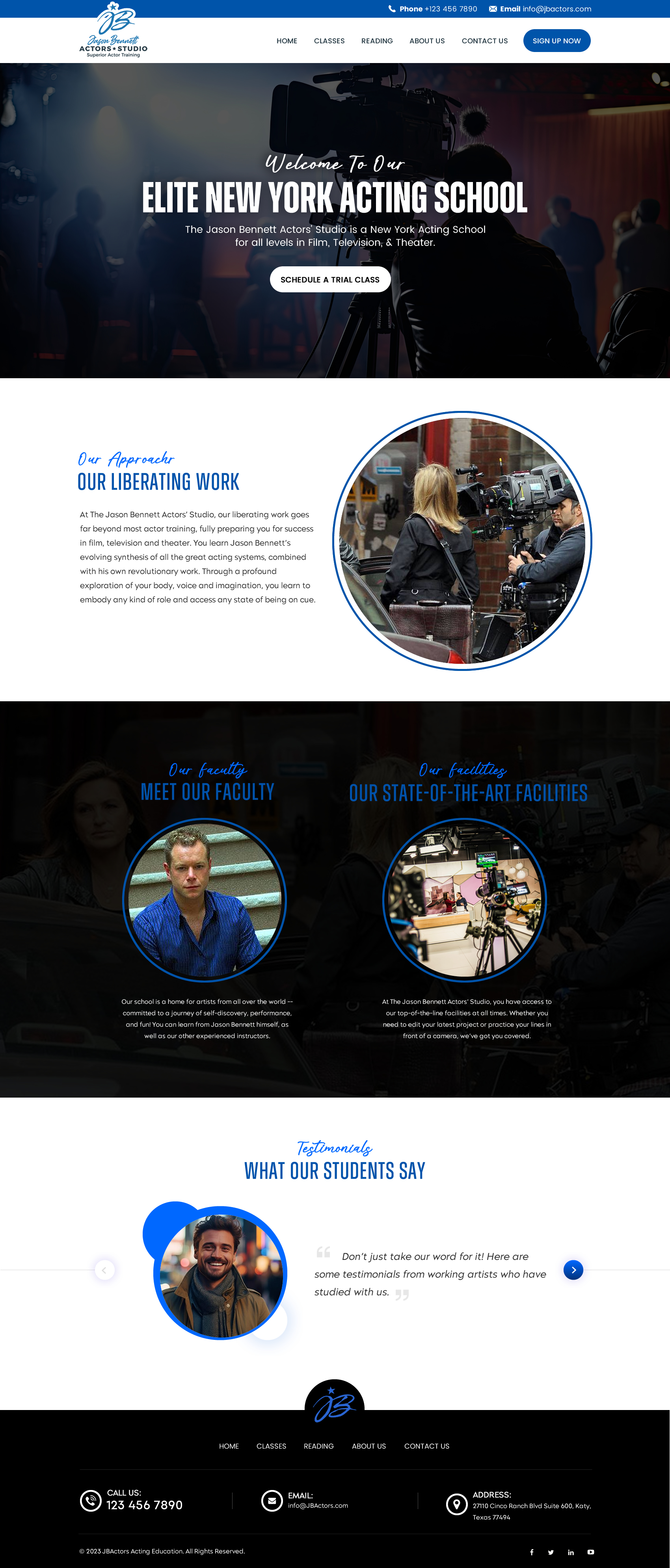 Design Wordpress par Sbss pour Jason Bennett Actors Studio | Design #31952680