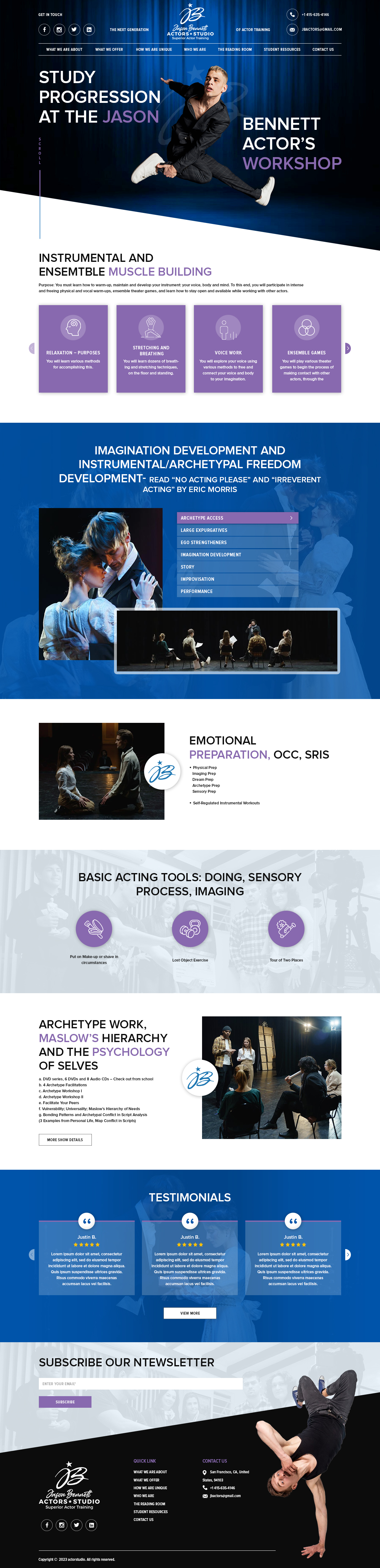 WordPress-Design von creative.bugs für Jason Bennett Actors Studio | Design #31952440