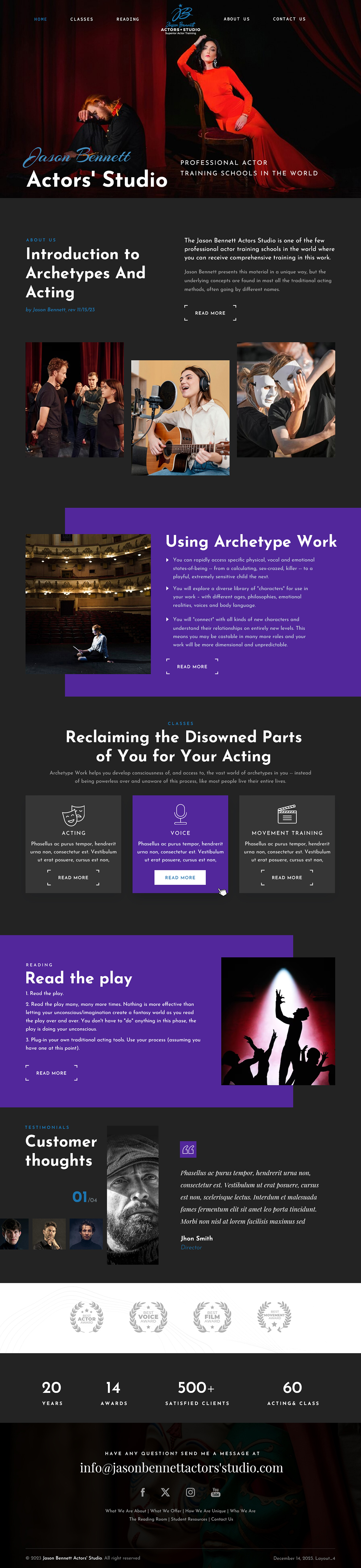 Design Wordpress par sai.designer87 pour Jason Bennett Actors Studio | Design #31930468