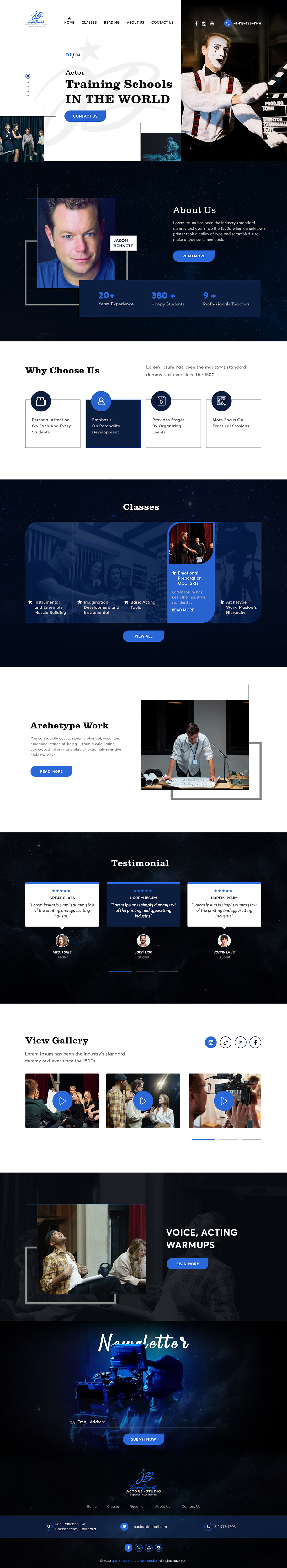 Wordpress Design by sai.designer87 for Jason Bennett Actors Studio | Design #31935278