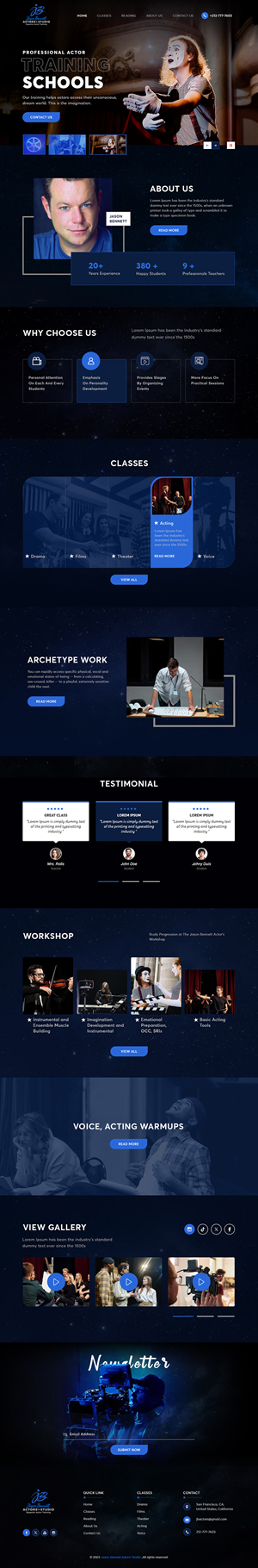 Wordpress Design by sai.designer87 for Jason Bennett Actors Studio | Design: #31935279