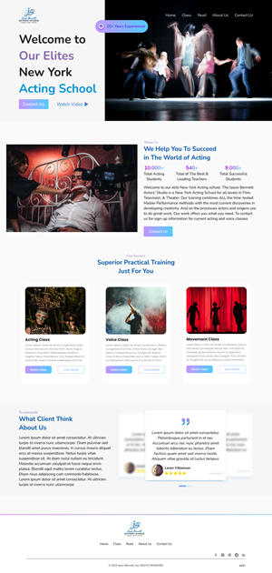 Wordpress Design by Taufik H for Jason Bennett Actors Studio | Design: #31936638