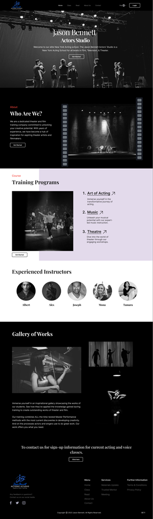 Wordpress Design by Taufik H for Jason Bennett Actors Studio | Design #31940174