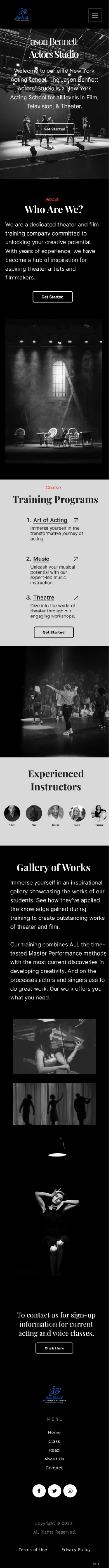 Wordpress Design by Taufik H for Jason Bennett Actors Studio | Design #31940175