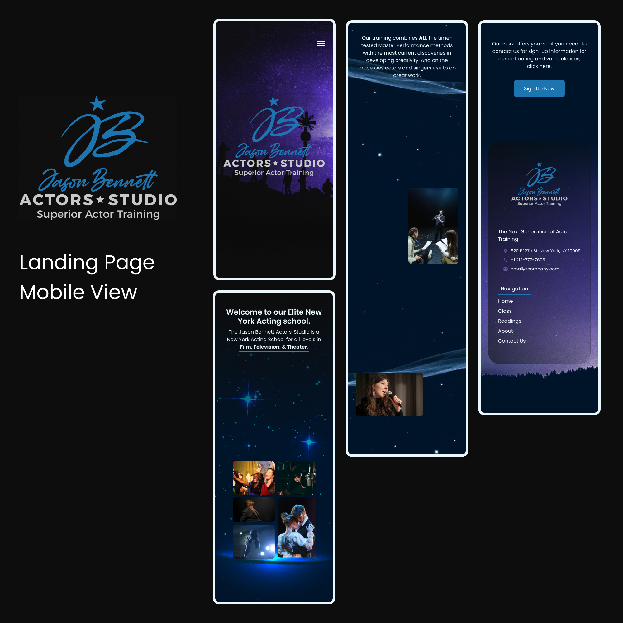 Wordpress Design by Taufik H for Jason Bennett Actors Studio | Design #31940198