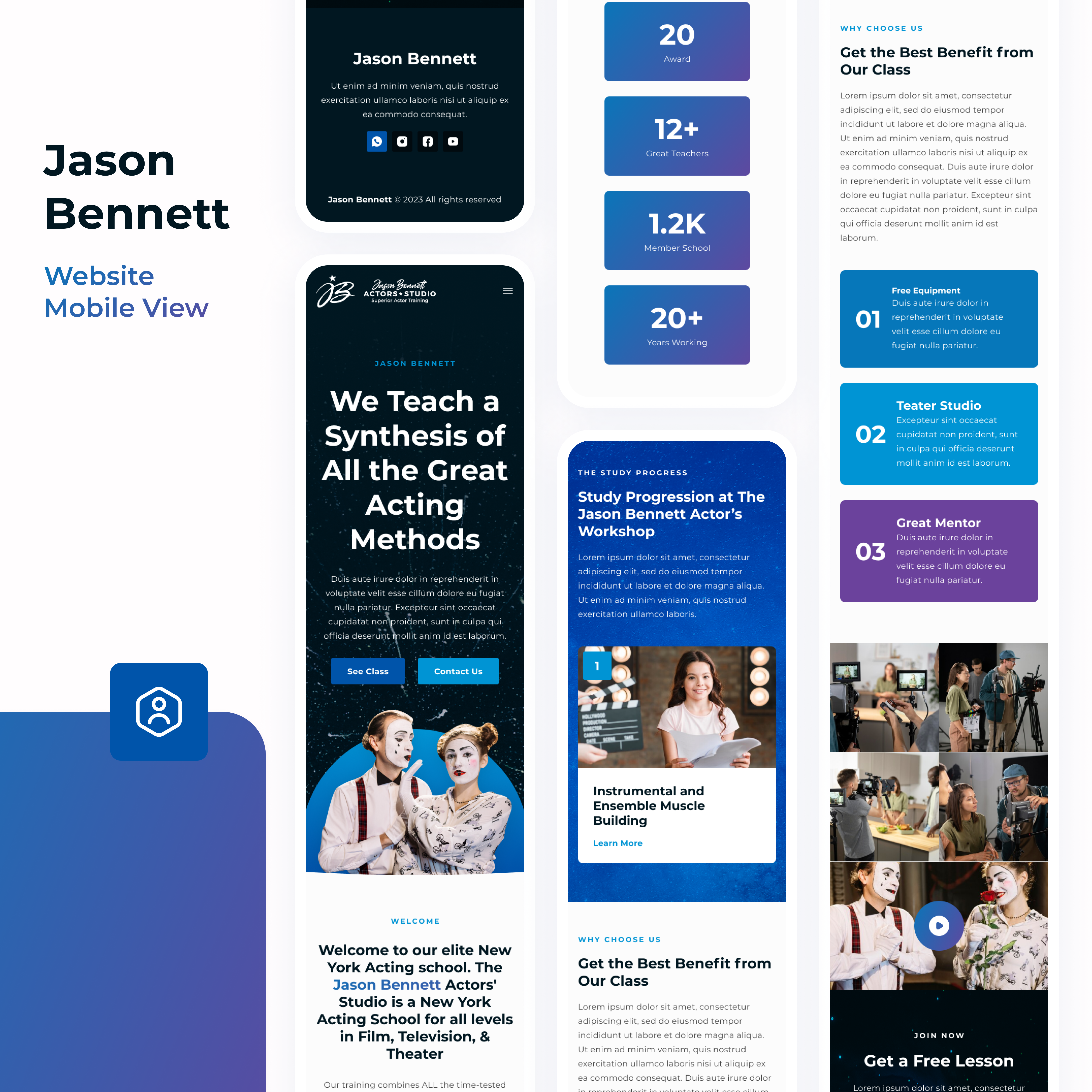 Wordpress Design by Taufik H for Jason Bennett Actors Studio | Design #31940223