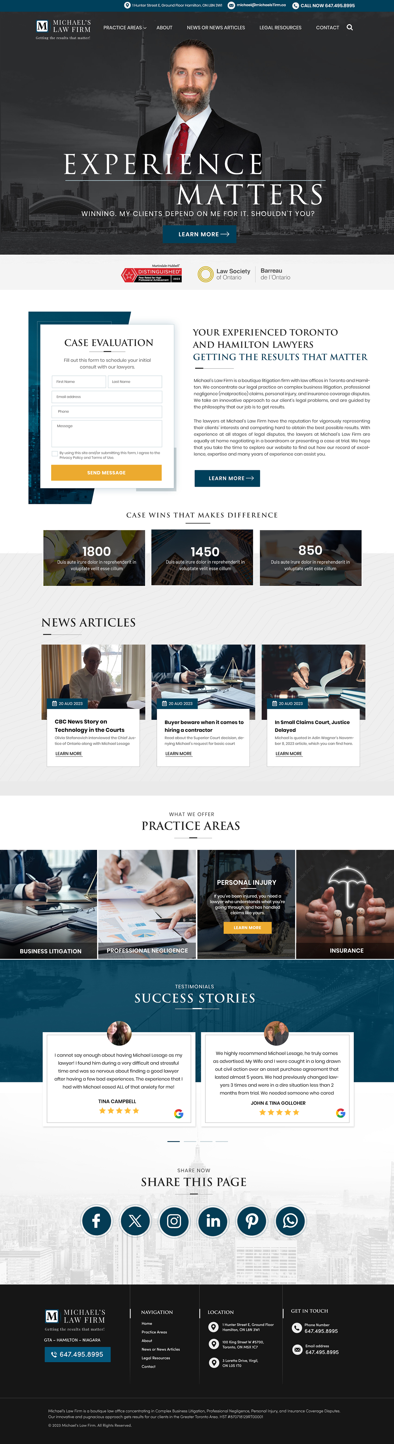 Web Design by Blue Sparrow for Michael''s Law Firm | Design #31930665