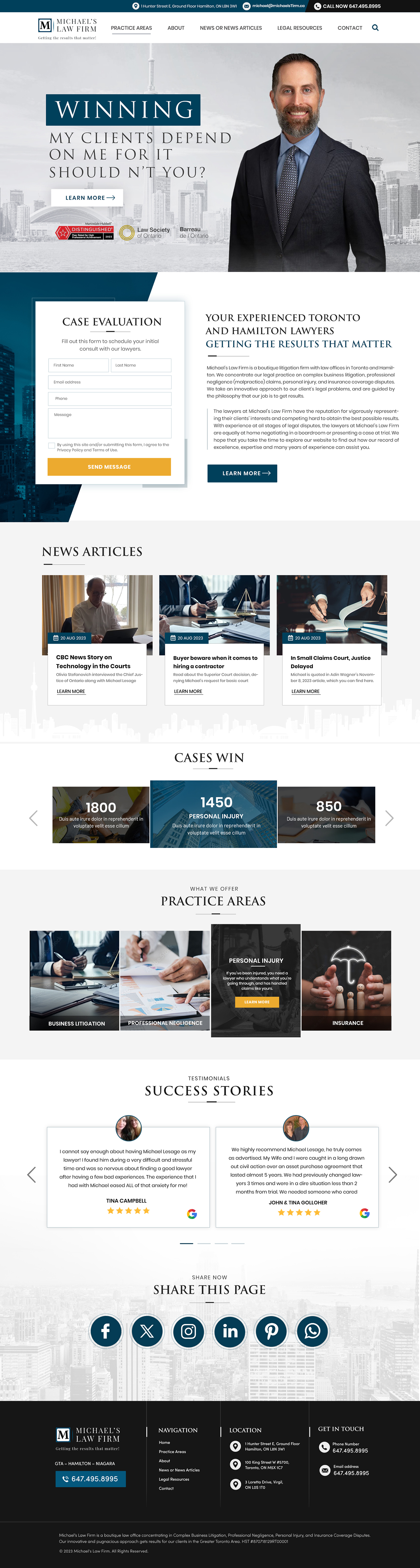 Web Design by Blue Sparrow for Michael''s Law Firm | Design #31930667