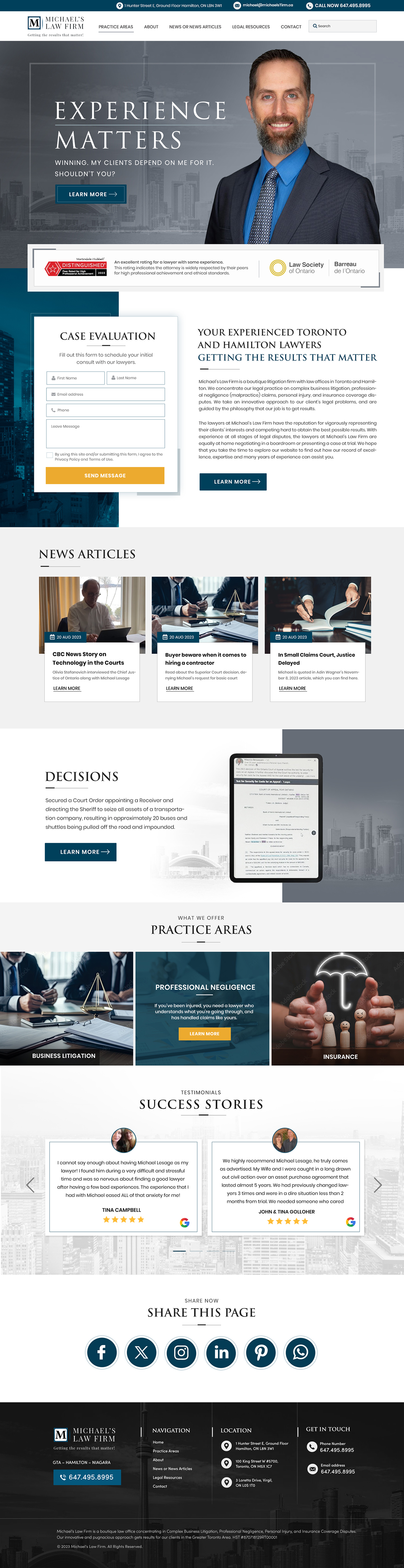 Web Design par Blue Sparrow pour Michael''s Law Firm | Design #31933265