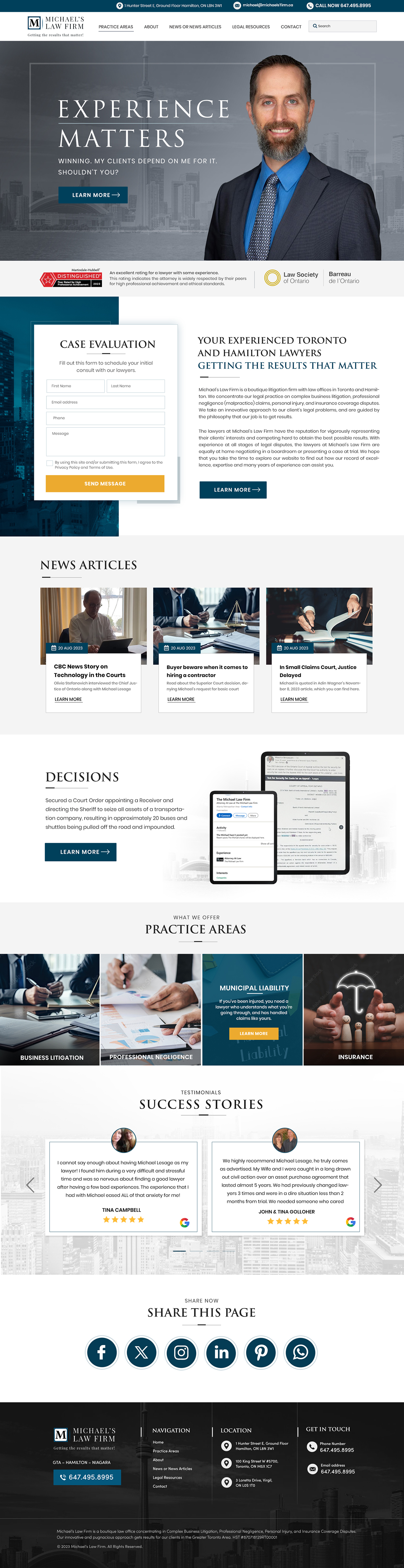 Web Design by Blue Sparrow for Michael''s Law Firm | Design #31933266