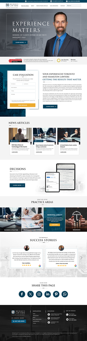 Web Design by Blue Sparrow for Michael''s Law Firm | Design: #31933266