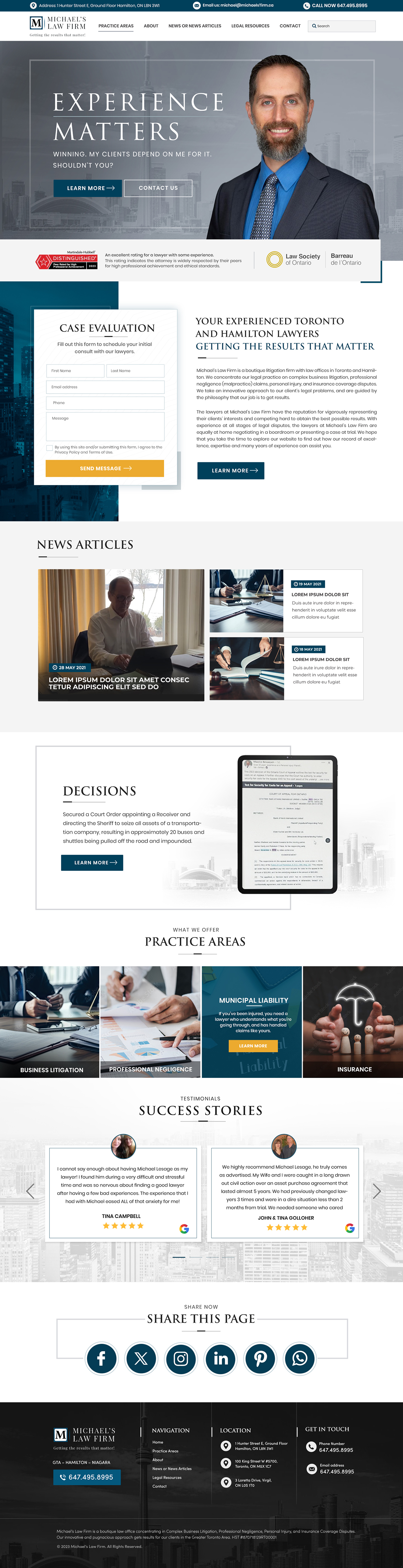 Web Design by Blue Sparrow for Michael''s Law Firm | Design #31933444