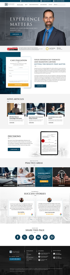 Web Design by Blue Sparrow for Michael''s Law Firm | Design: #31938939