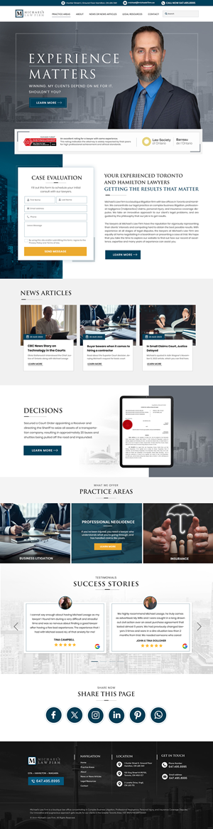 Web Design by Blue Sparrow for Michael''s Law Firm | Design: #31938940
