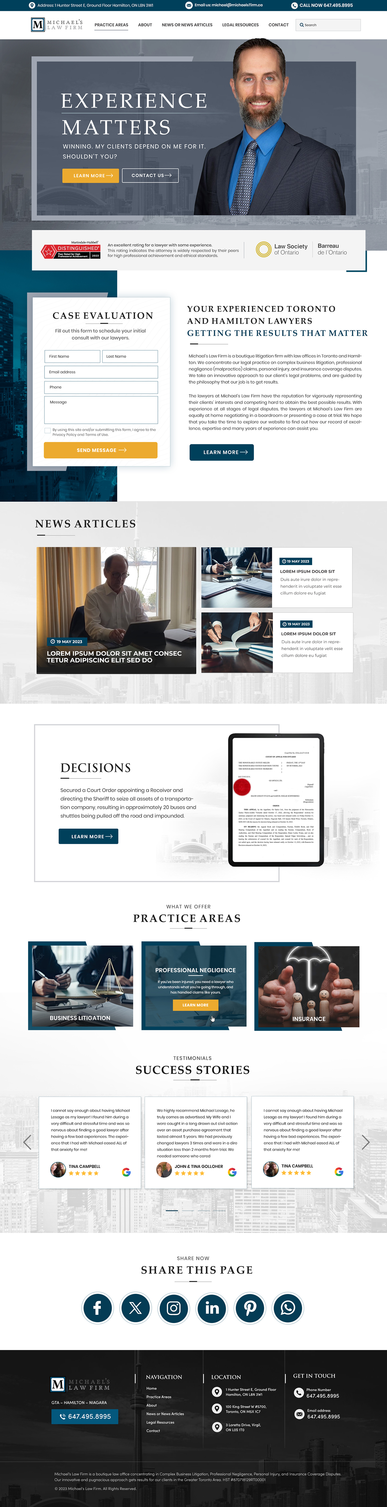 Web-Design von Blue Sparrow für Michael''s Law Firm | Design #31938941