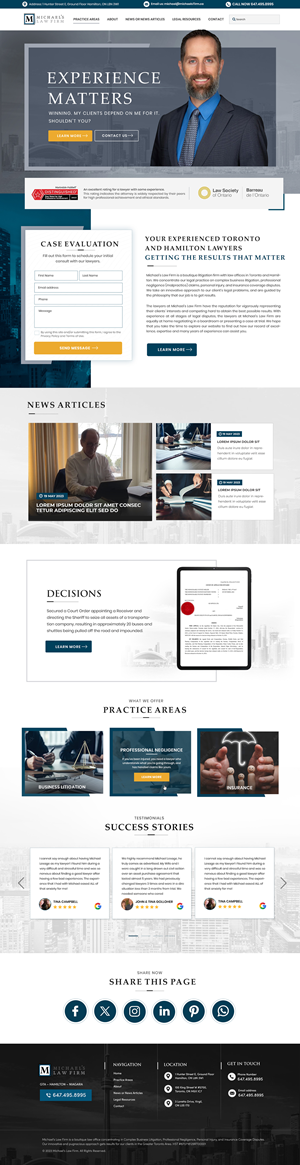 Web Design by Blue Sparrow for Michael''s Law Firm | Design: #31938941