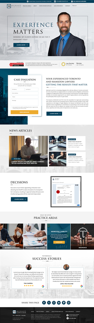 Web Design by Blue Sparrow for Michael''s Law Firm | Design: #31939184