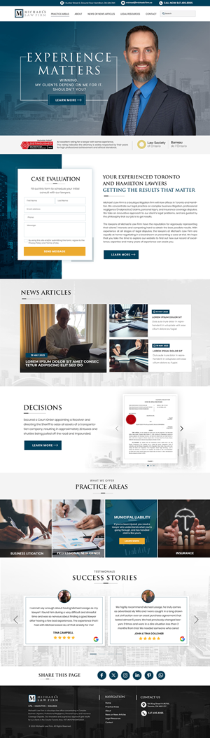 Web Design by Blue Sparrow for Michael''s Law Firm | Design: #31944501