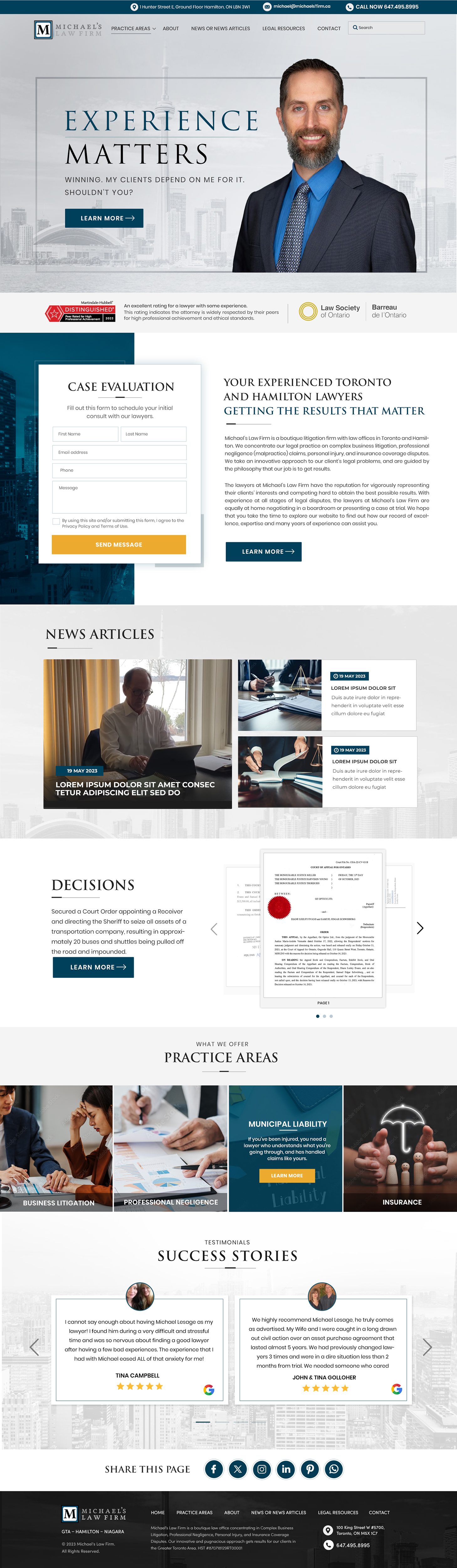 Web Design par Blue Sparrow pour Michael''s Law Firm | Design #31944502