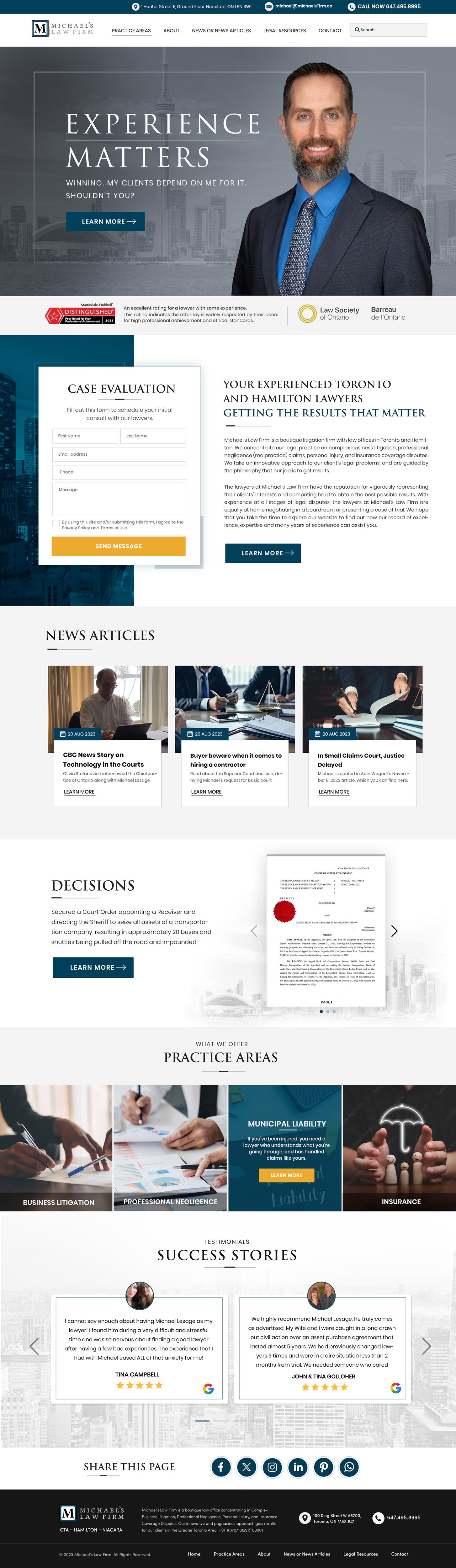 Web Design par Blue Sparrow pour Michael''s Law Firm | Design #31944503