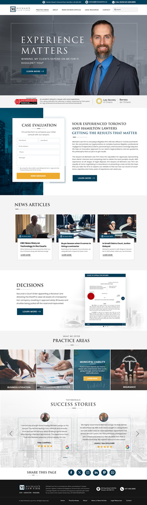 Web Design by Blue Sparrow for Michael''s Law Firm | Design: #31946919