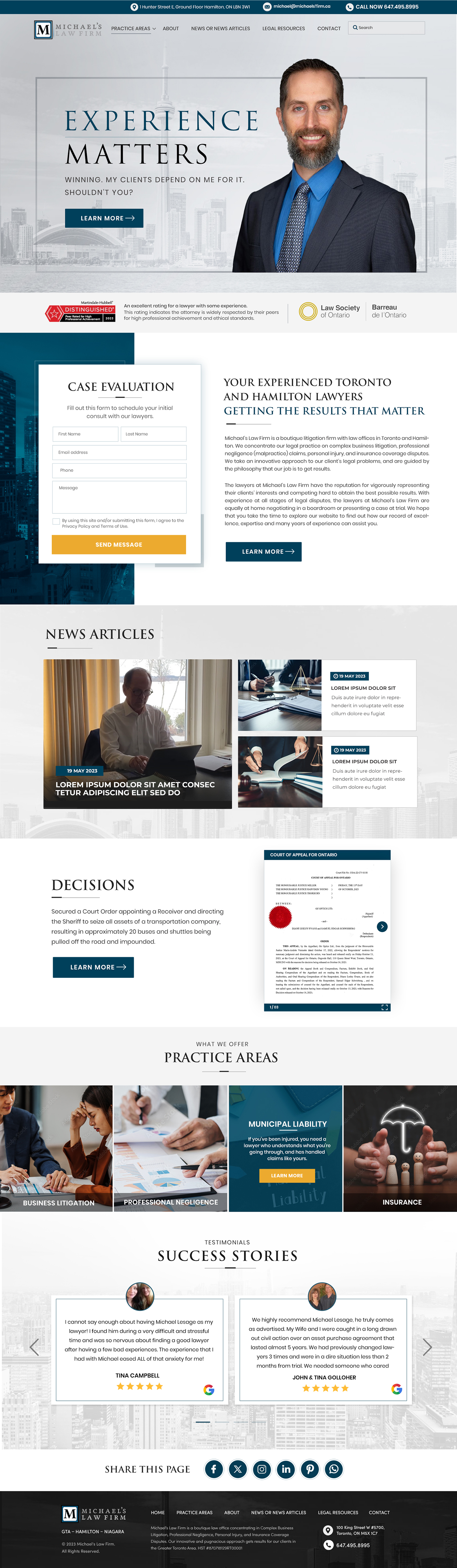 Diseño Web por Blue Sparrow para Michael''s Law Firm | Diseño #31946921