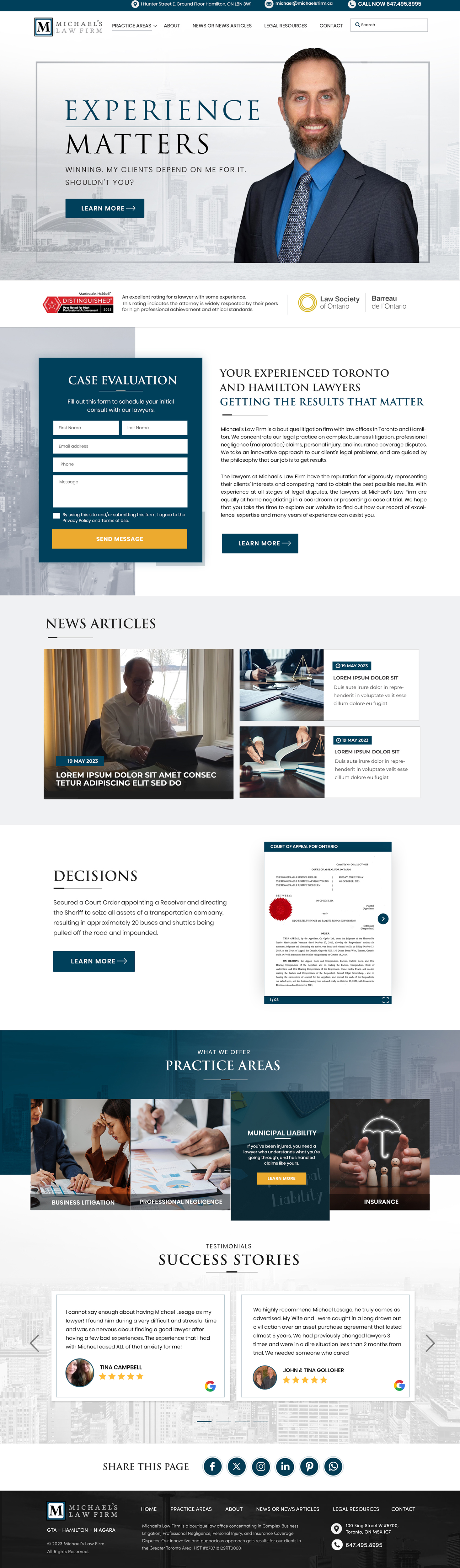 Web Design par Blue Sparrow pour Michael''s Law Firm | Design #31946922