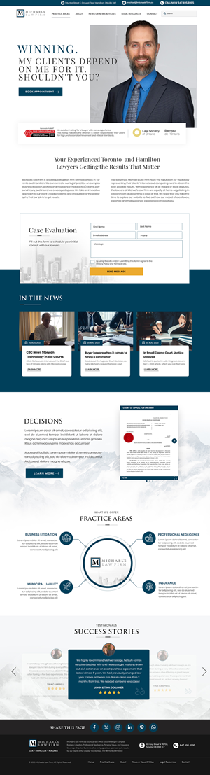 Web Design by Blue Sparrow for Michael''s Law Firm | Design: #31951447