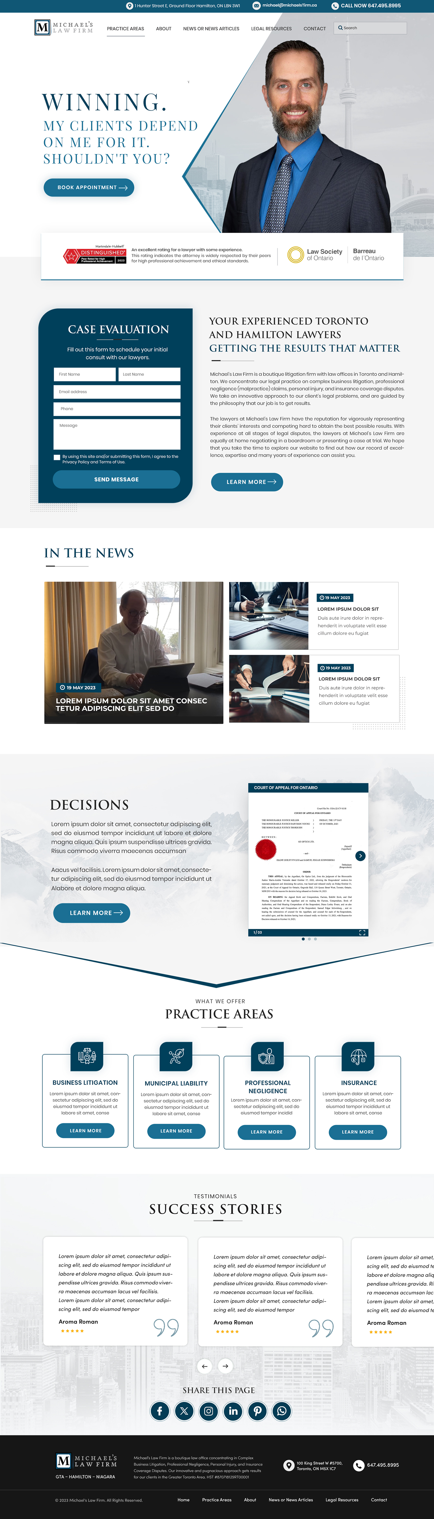 Web Design by Blue Sparrow for Michael''s Law Firm | Design #31951448