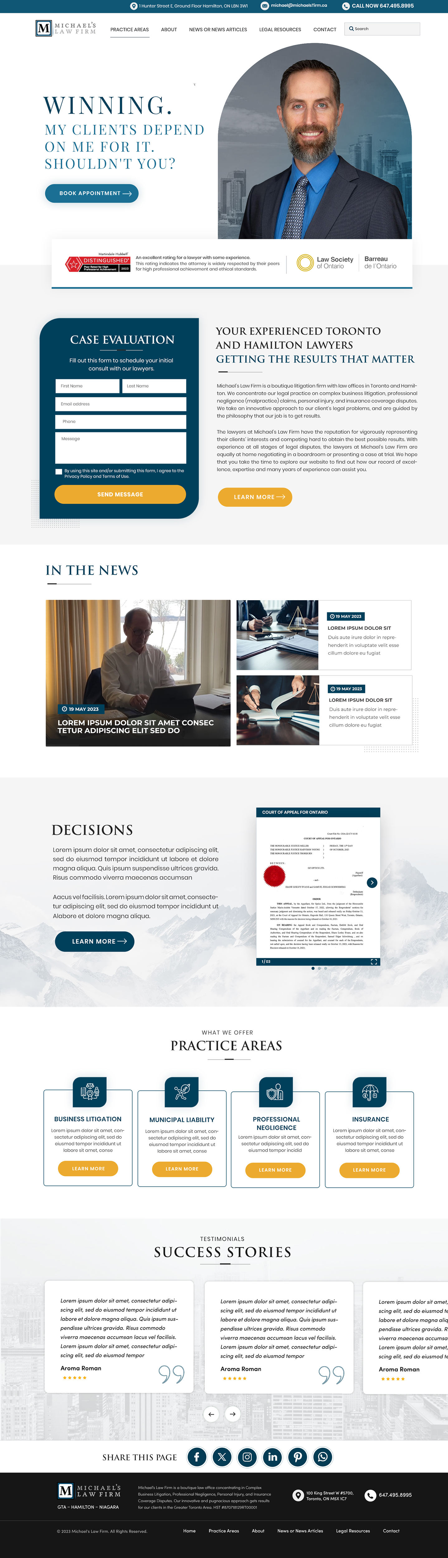 Web Design by Blue Sparrow for Michael''s Law Firm | Design #31951449