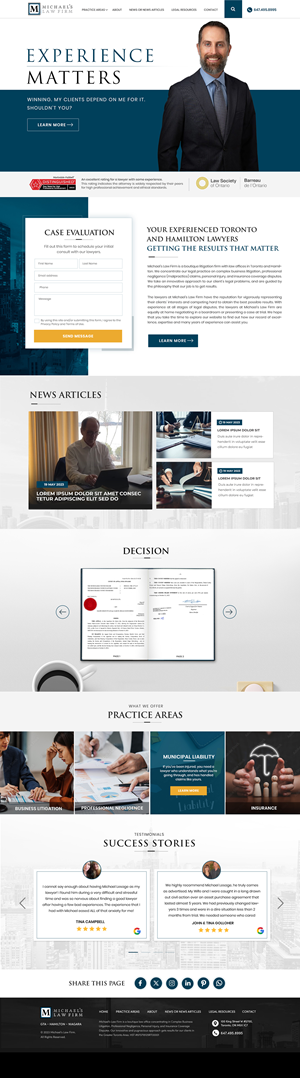 Web Design by Blue Sparrow for Michael''s Law Firm | Design: #31955612