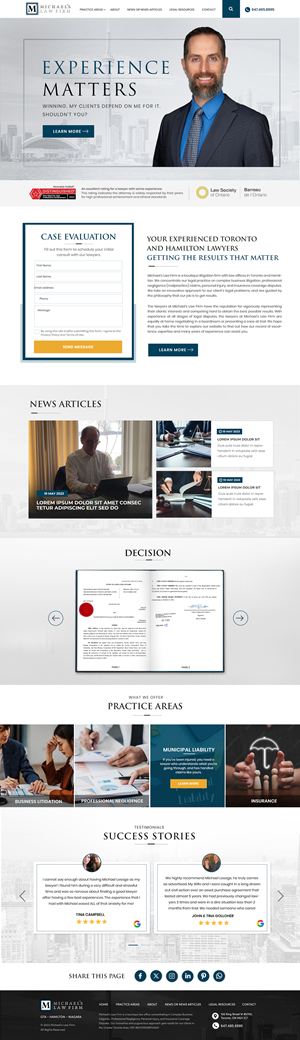 Web Design by Blue Sparrow for Michael''s Law Firm | Design: #31955613