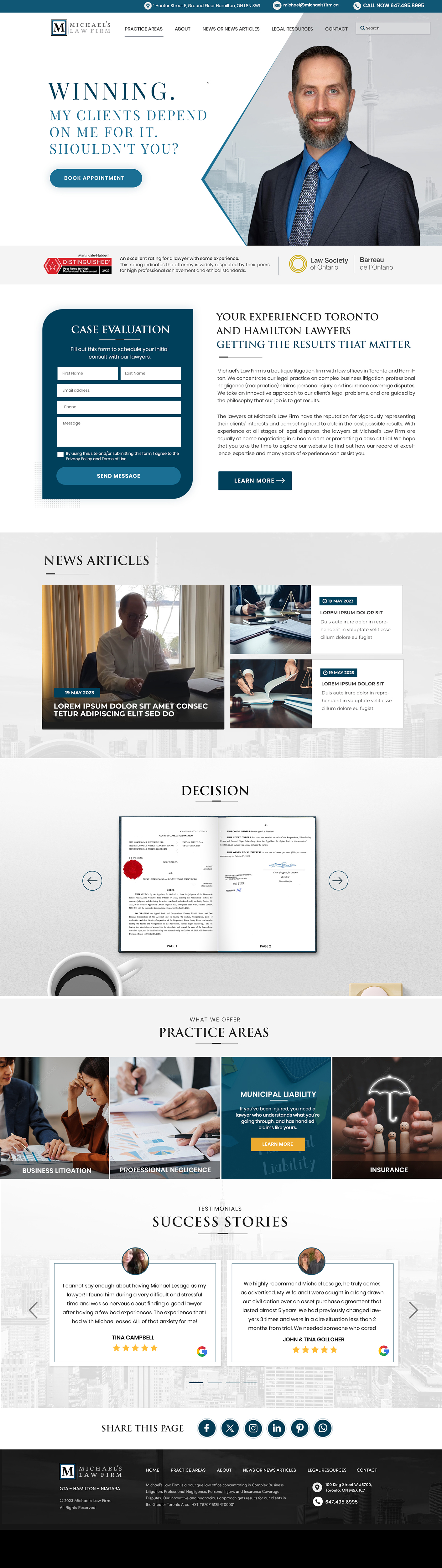 Web Design by Blue Sparrow for Michael''s Law Firm | Design #31955614