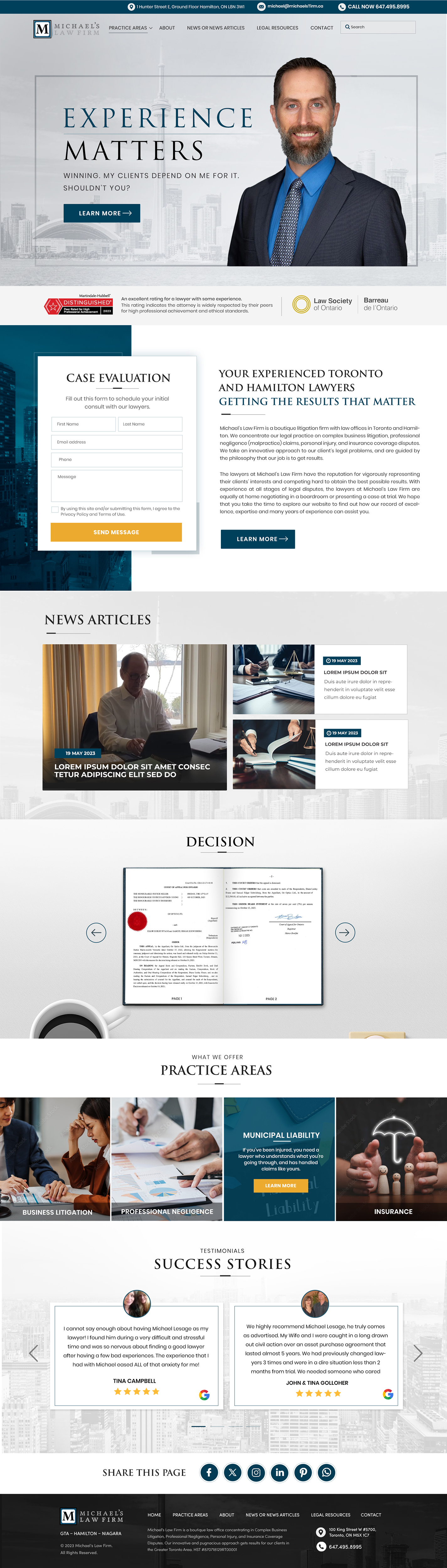 Web Design by Blue Sparrow for Michael''s Law Firm | Design #31955615