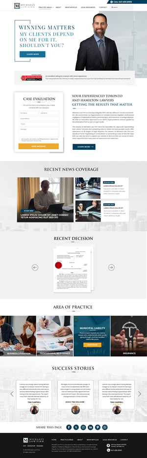 Web Design by Blue Sparrow for Michael''s Law Firm | Design: #31960487