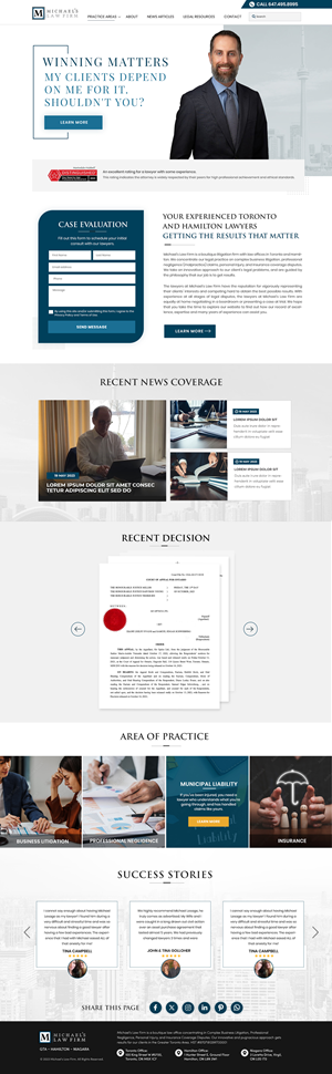 Web Design by Blue Sparrow for Michael''s Law Firm | Design: #31960677