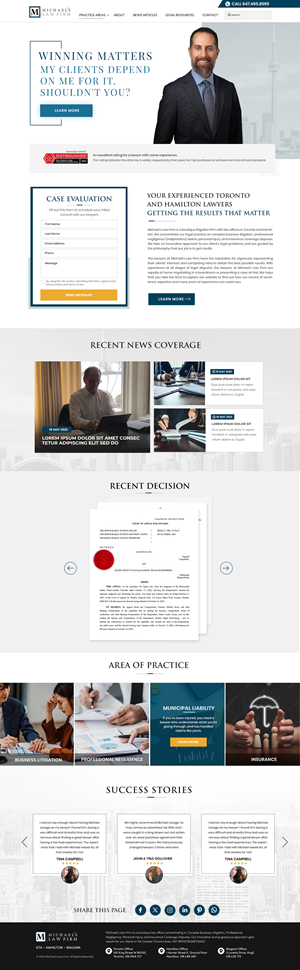 Web Design by Blue Sparrow for Michael''s Law Firm | Design: #31960678