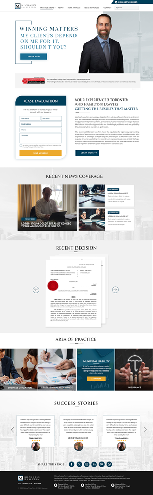 Web Design by Blue Sparrow for Michael''s Law Firm | Design: #31960679