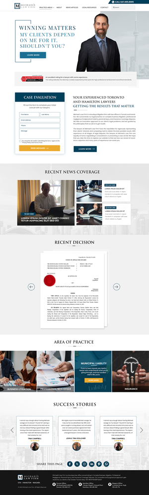 Web Design by Blue Sparrow for Michael''s Law Firm | Design: #31960755
