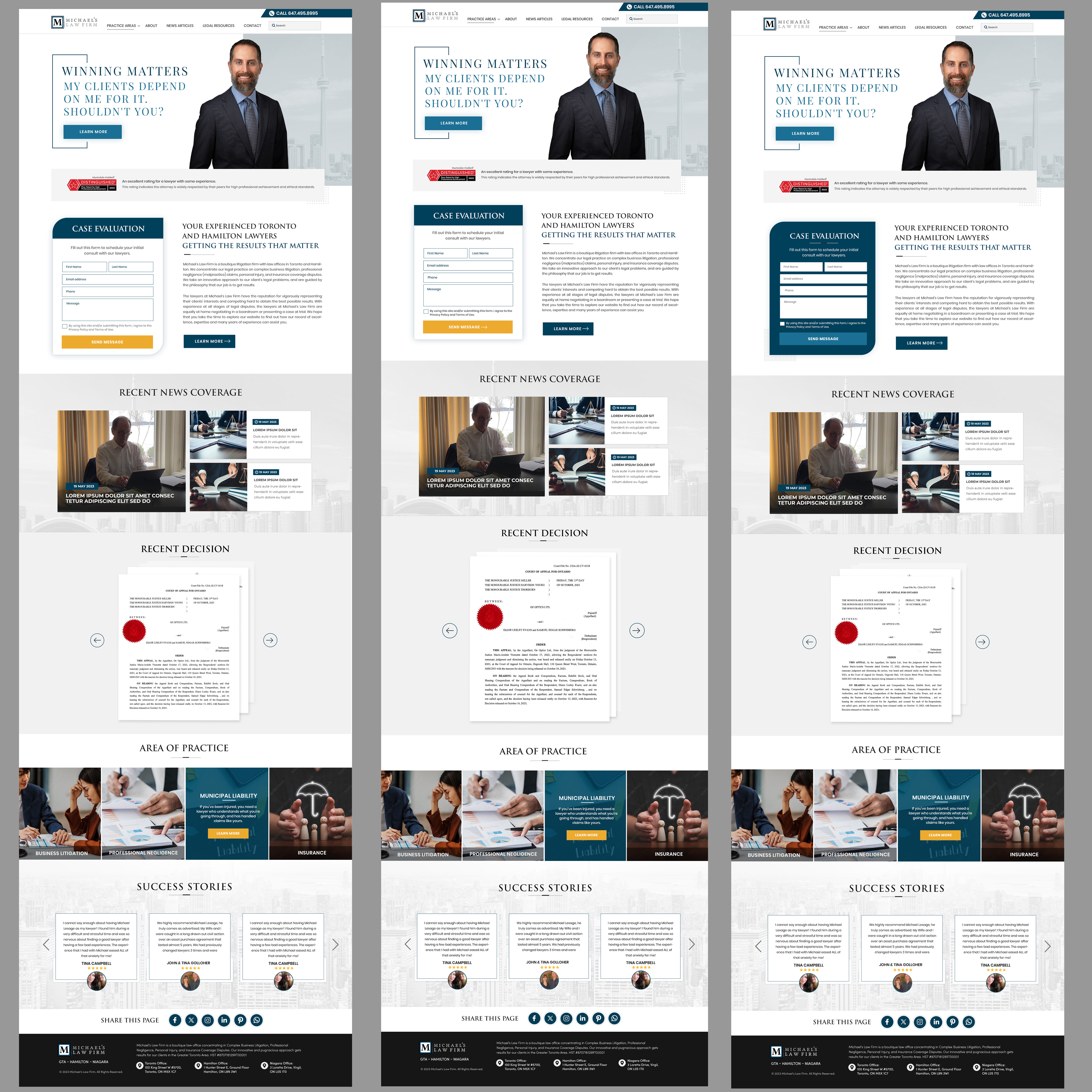 Web Design by Blue Sparrow for Michael''s Law Firm | Design #31960798