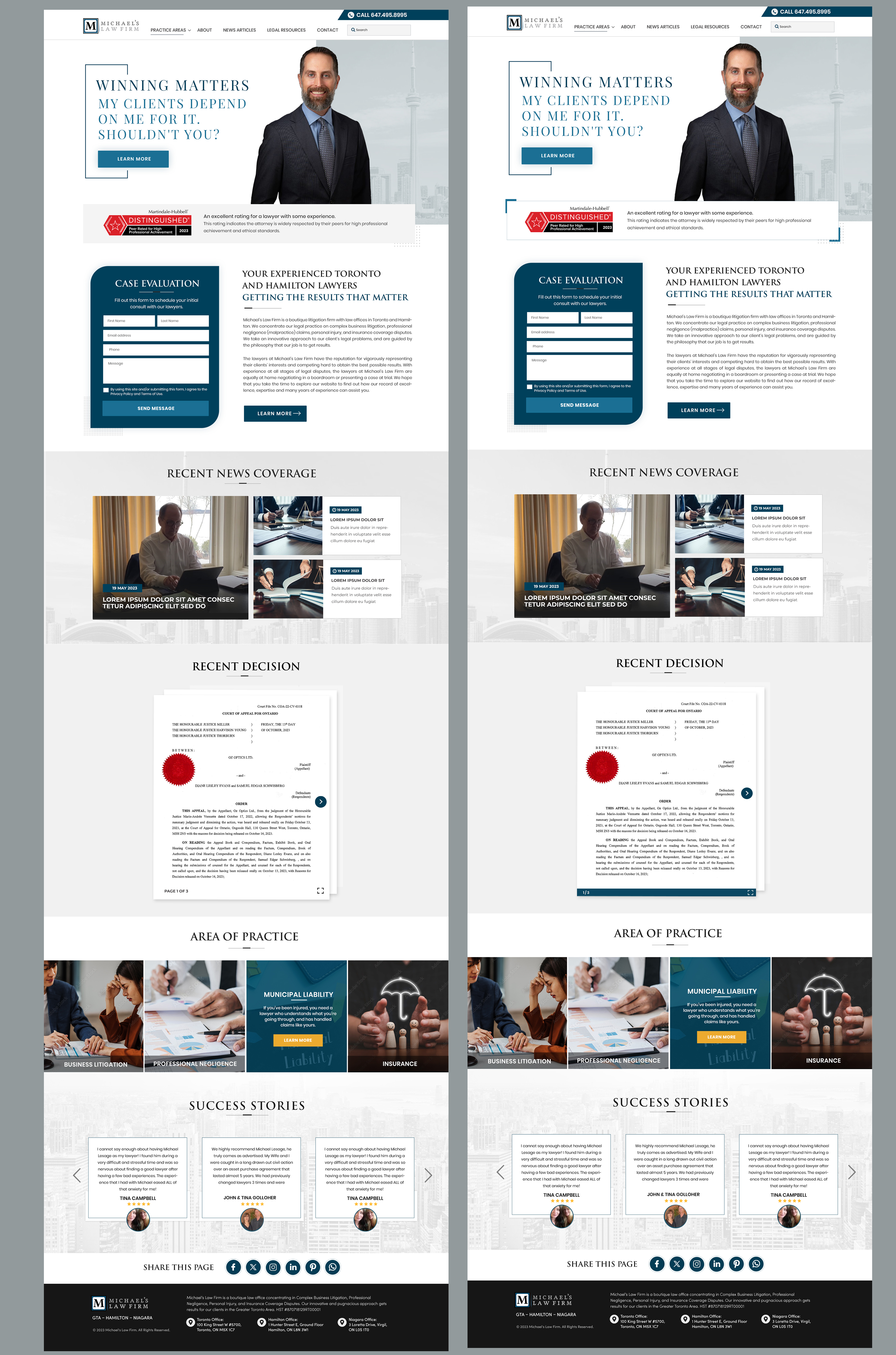 Web Design by Blue Sparrow for Michael''s Law Firm | Design #31968101