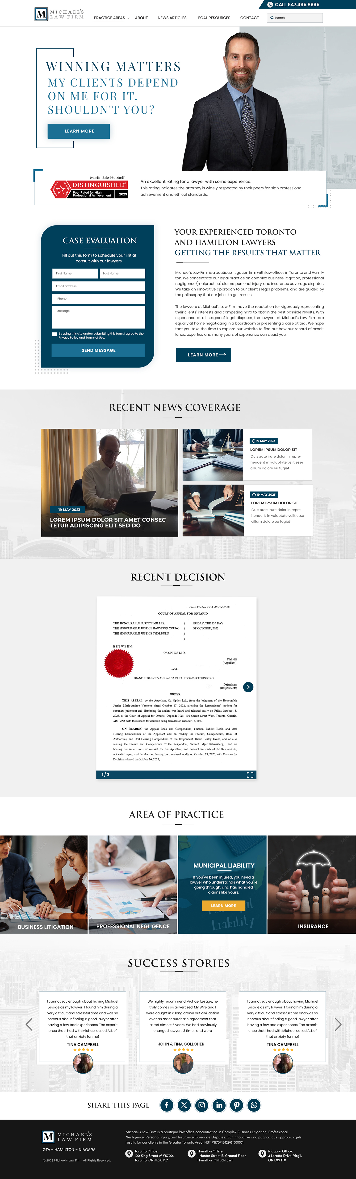 Diseño Web por Blue Sparrow para Michael''s Law Firm | Diseño #31968131