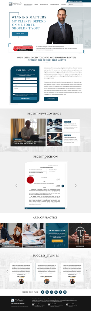 Web Design by Blue Sparrow for Michael''s Law Firm | Design: #31971166