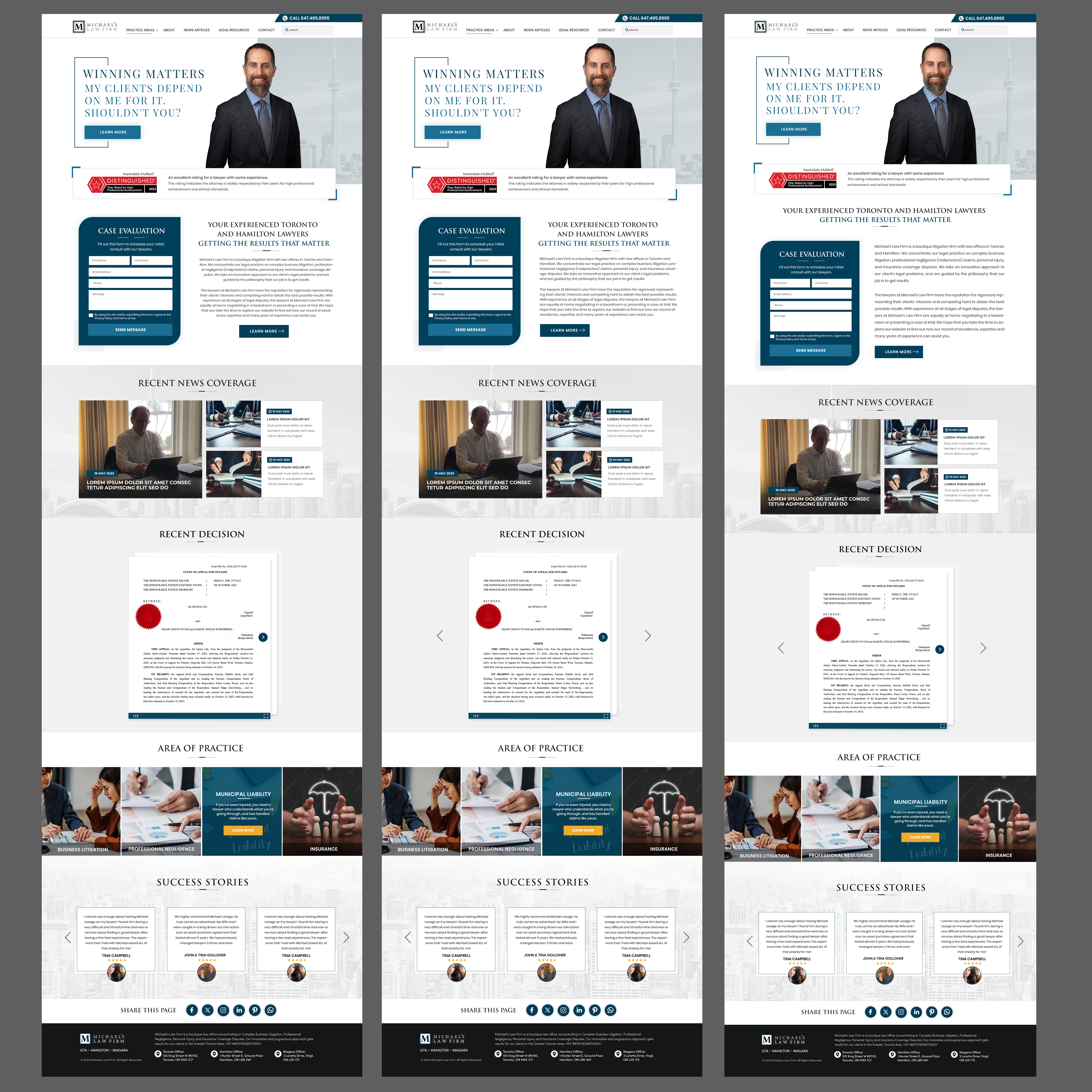 Web Design by Blue Sparrow for Michael''s Law Firm | Design #31971168